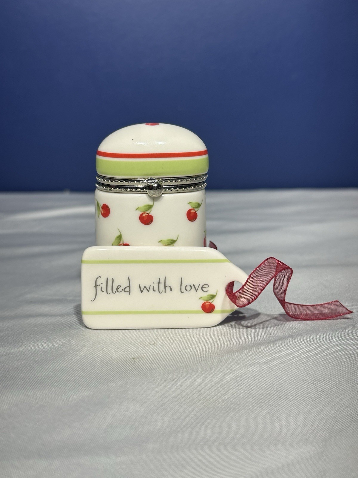 Hallmark Bezel Hinged Lid Trinket Box Cherries