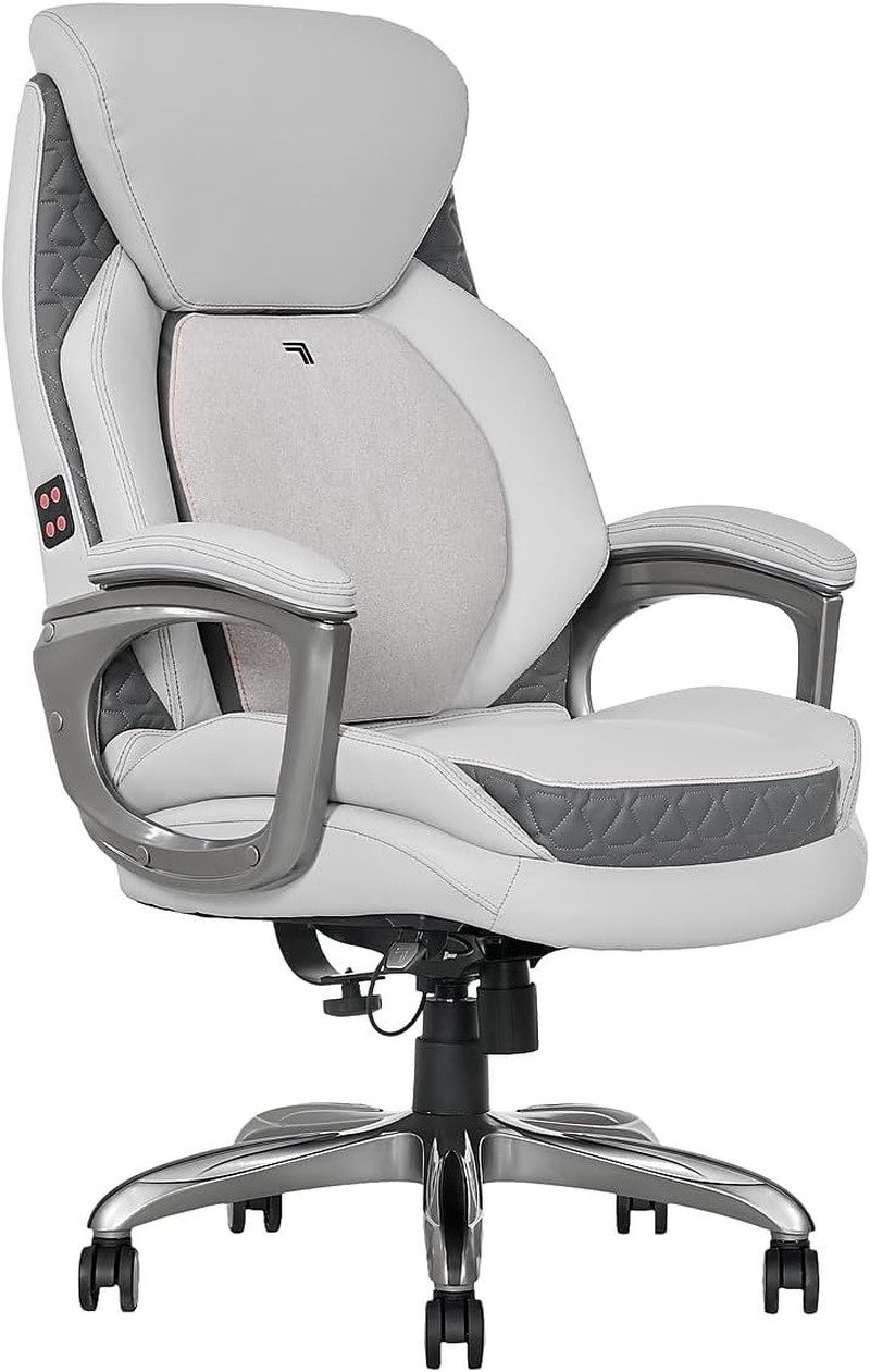 Sharper Image S600 Active Lumbar Ergonomic Bonded Leather Swivel Executive Massa