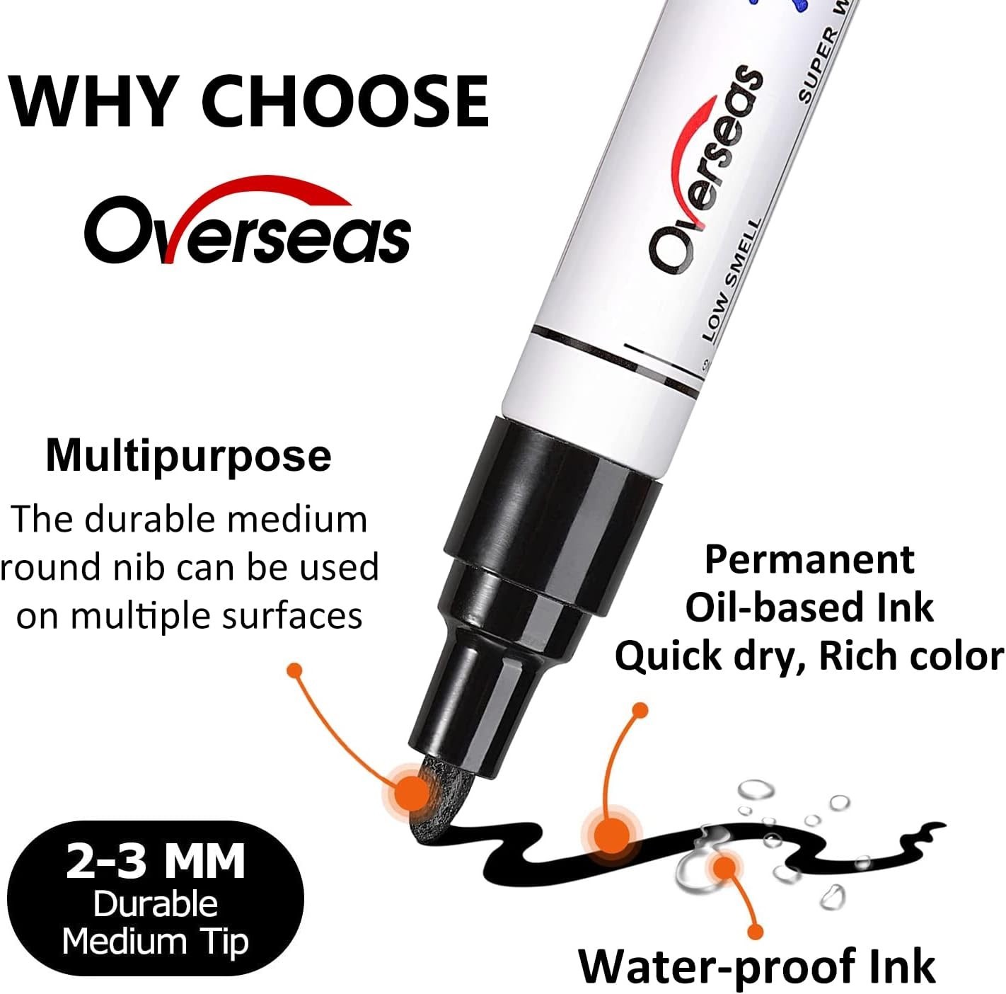 2 Pack Red Oil-Based Permanent Paint Markers for Metal & Crafting
