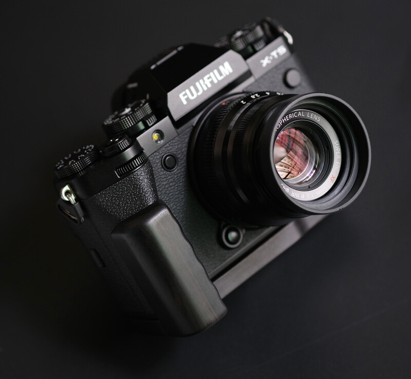 Handmade Wooden Ebony Walnut L Hand Grip Holder fr Fujifilm X-T5 Fuji XT5 Camera
