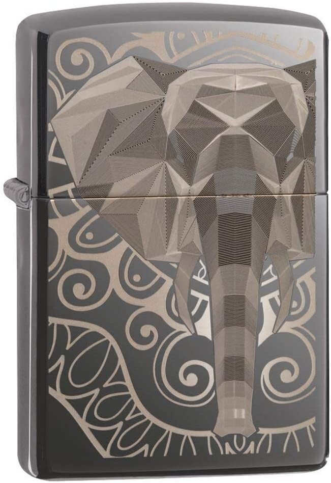 Zippo Elephant Fancy Fill Design Black Ice 49074