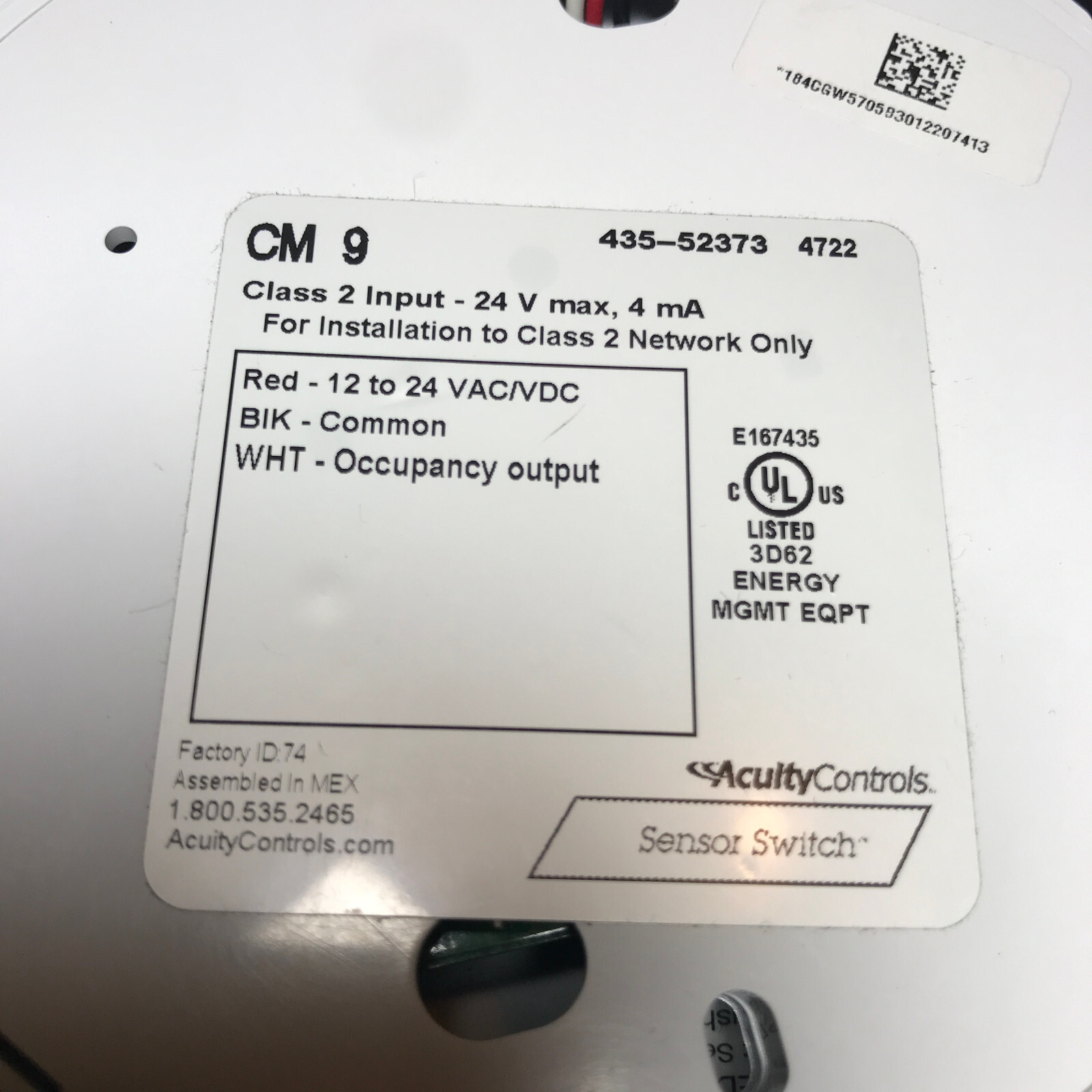 CM 9 Sensorswitch Ceiling Mount Occupancy Sensor Motion NEW Distressed Box