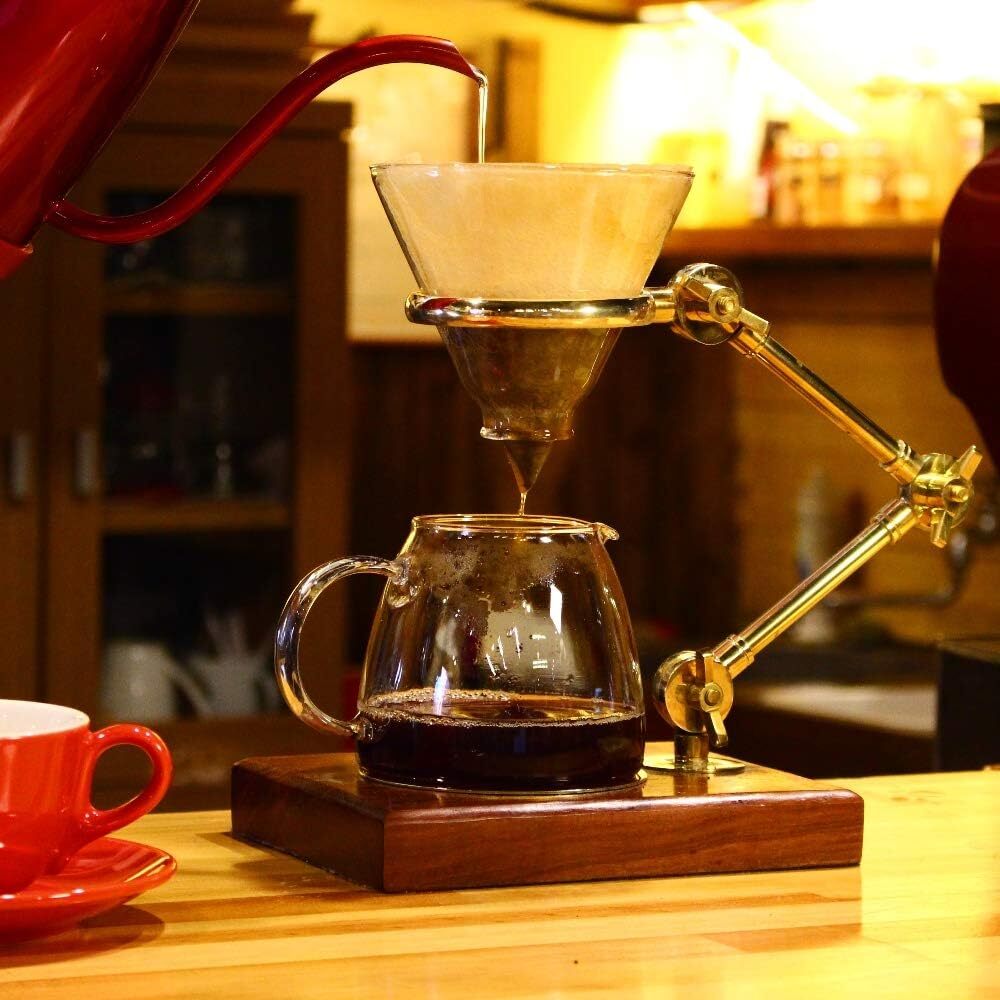 ROCKSMOTION Coffee Dripper Pot Brass Stand Set Coffee New