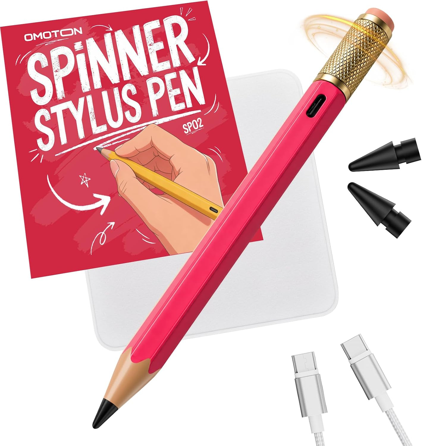 Stylus Pen for Ipad 2018-2026, SP02 Pencil with Fidget Spinner | Tilt Sensitivit