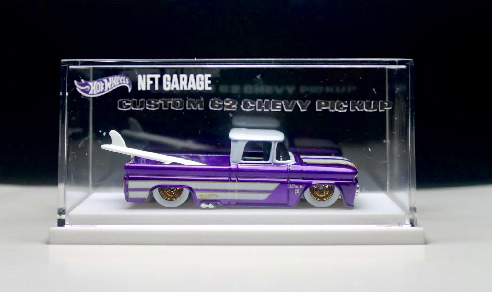 Hot Wheels 62 Chevy Pickup Truck Purple Candy Custom W/ display Case