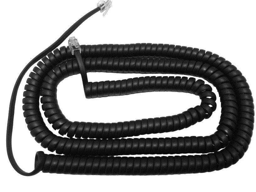 NEW 25 Foot Long Black Handset Curly Cord Yealink IP Phone T34 T42 T46 T44 T54