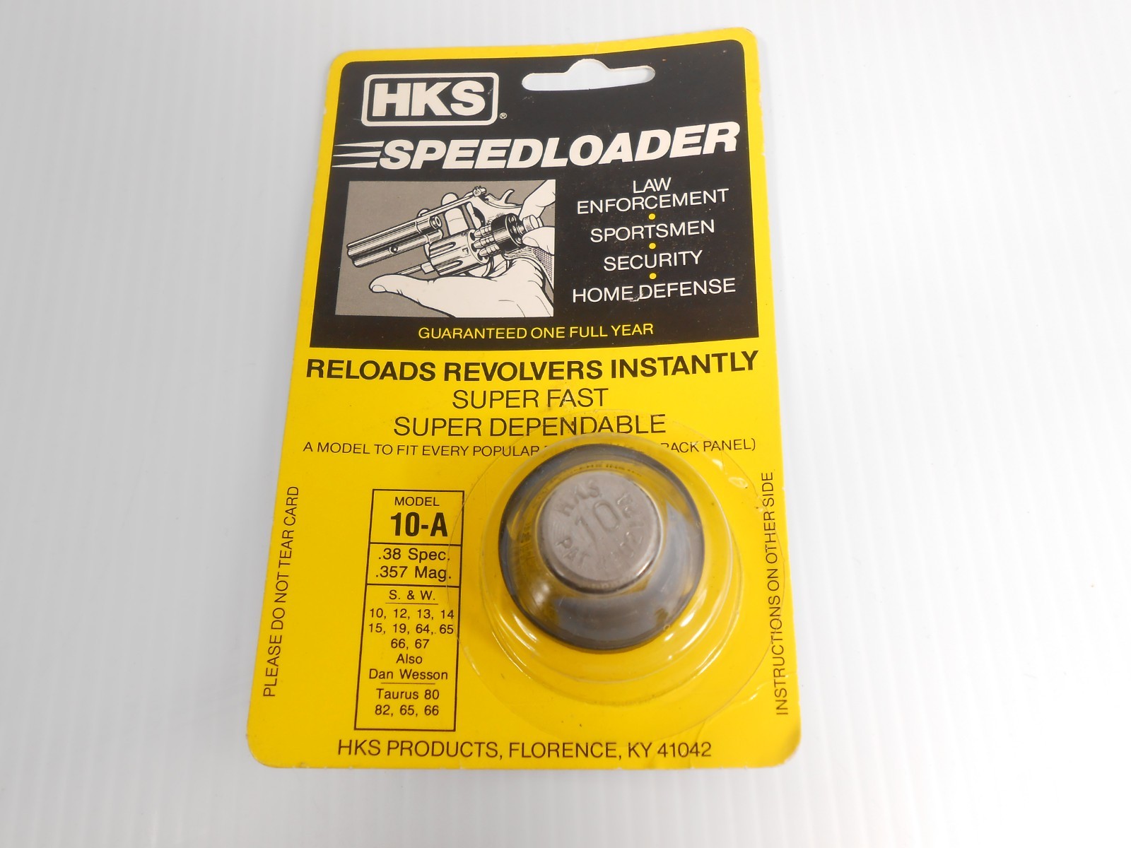 HKS SPEEDLOADER 10-A FOR 6 SHOT 38/357 S&W, DAN WESSON, TAURUS, ROSSI
