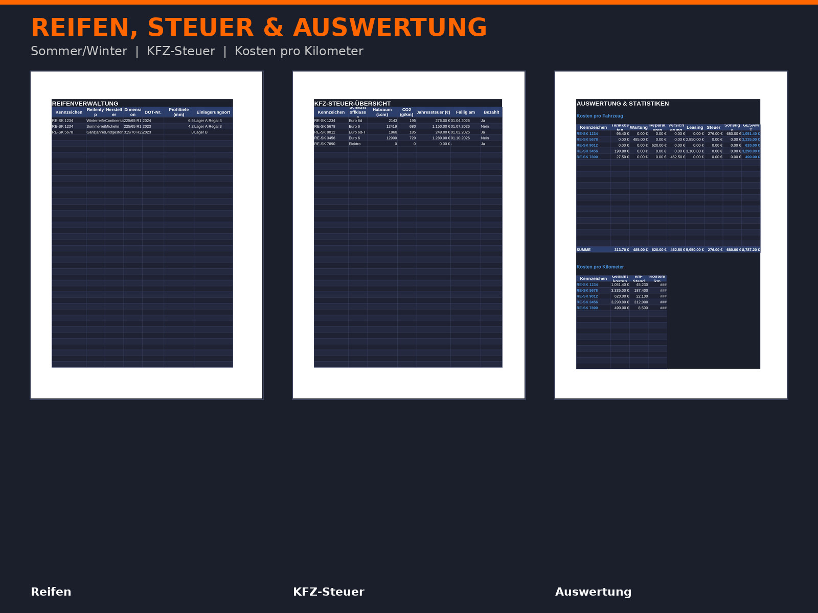 Vehicle Management Fleet Software Excel | Freight Forwarding Fleet Management TÜV
