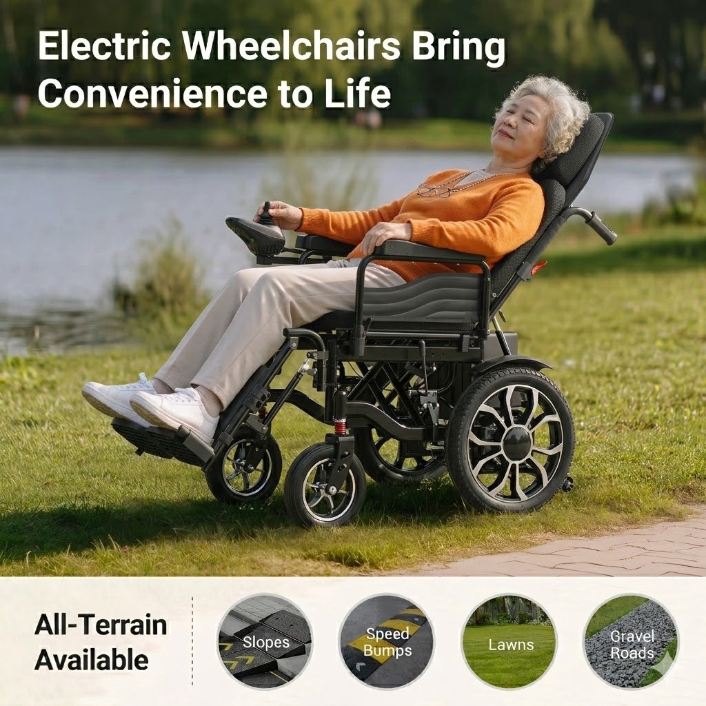 Electric Wheelchair Adult Reclining Foldable Power Wheelchair Free Shipping