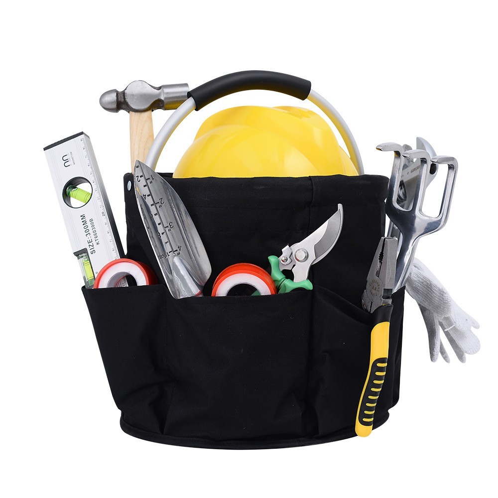 Foldable Oxford Tool Bucket Organizer with Multiple Pockets for Workshop Garage