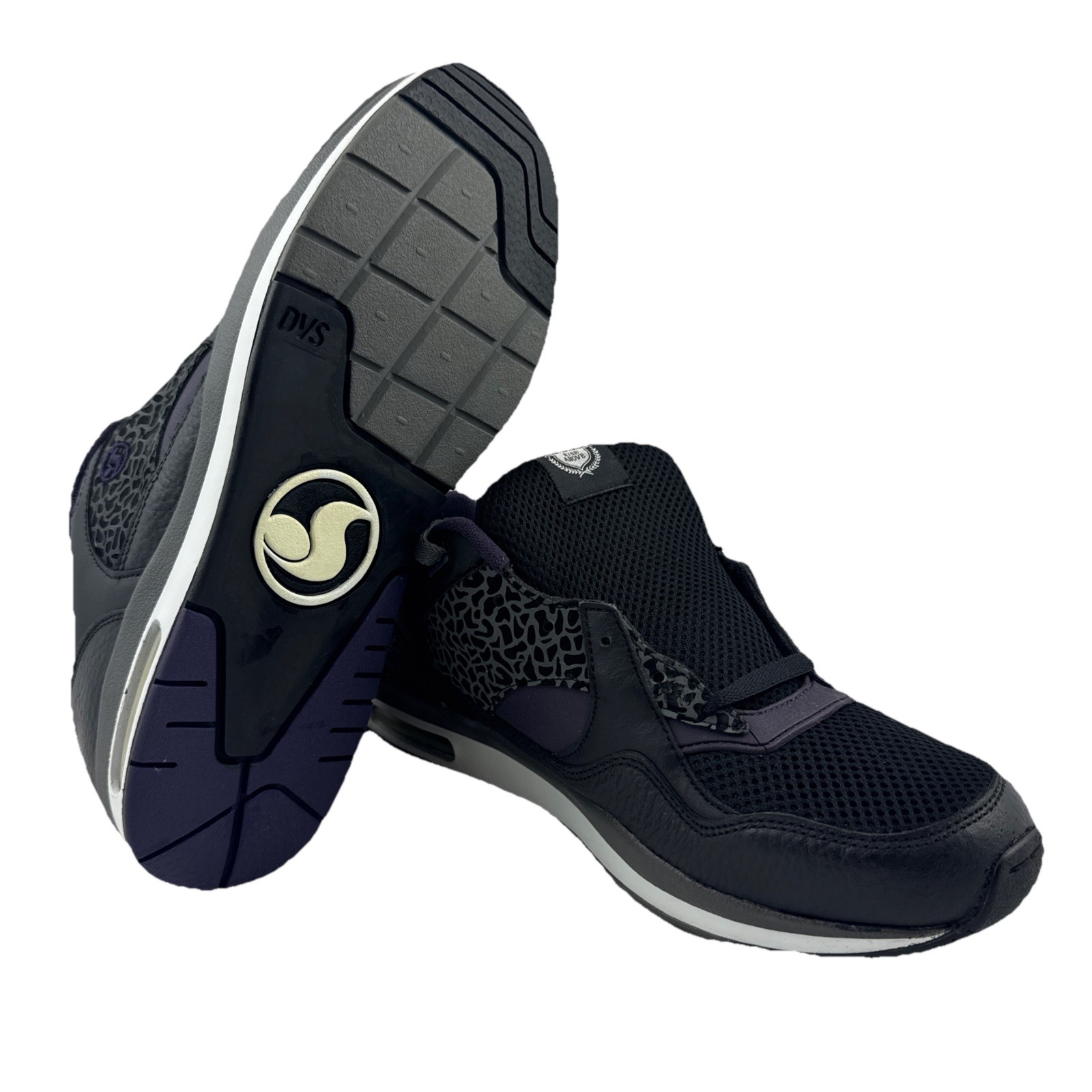 DVS HUF5 Runner Black Purple Skate Shoes Men’s US 12 Air Sole NEW NO BOX.