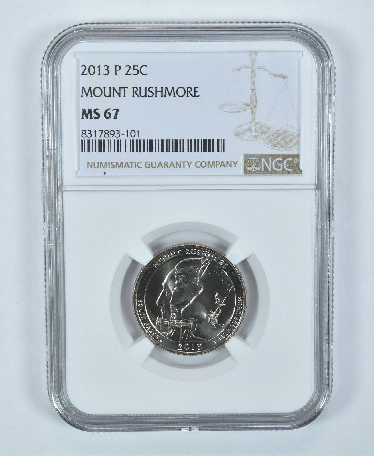 2013-P Washington Quarter Mount Rushmore America The Beautiful MS67 NGC
