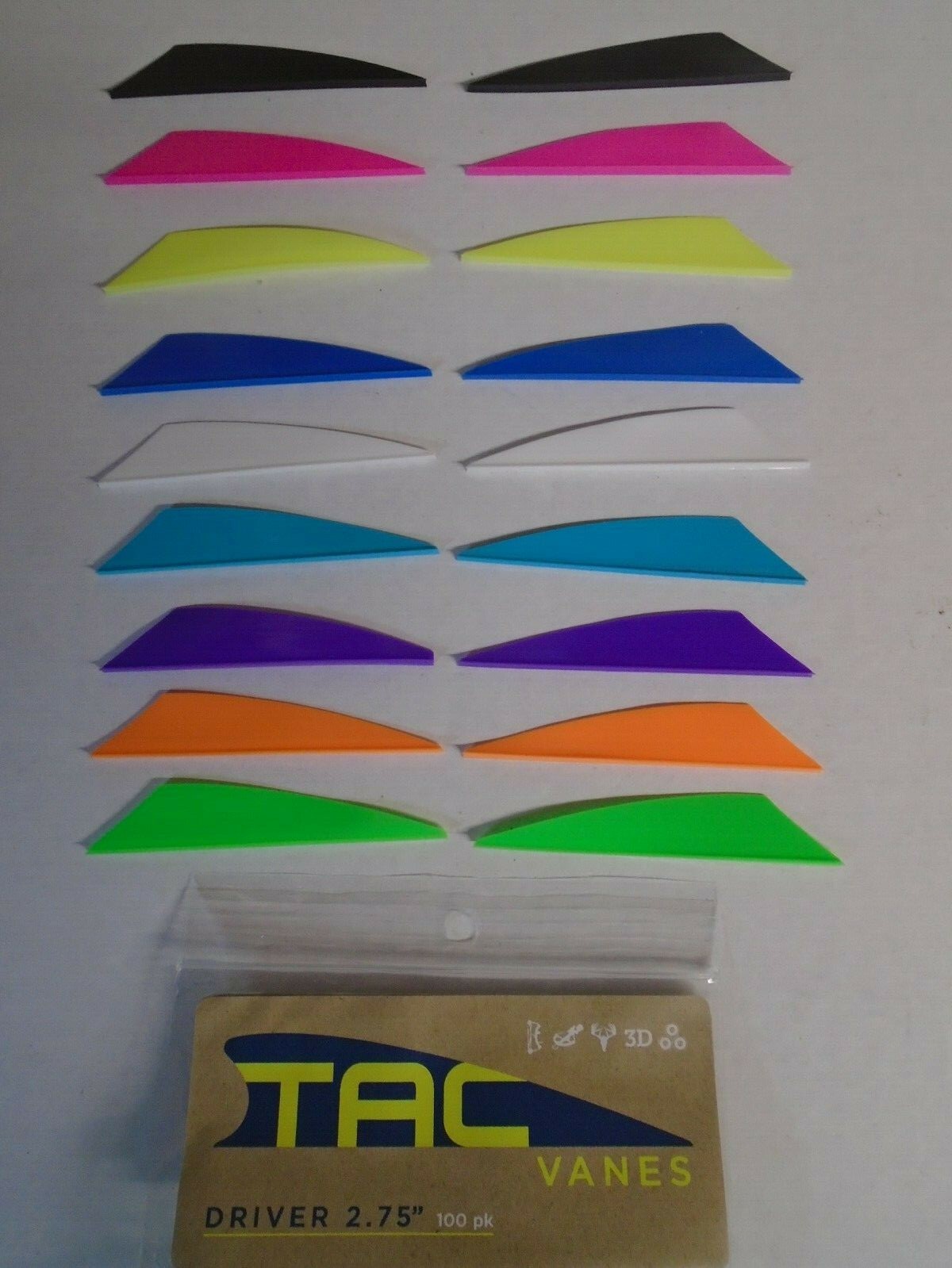 100 TAC Driver 275 Vanes! BUILD YOUR BAG! 2.75" white neon yellow green black