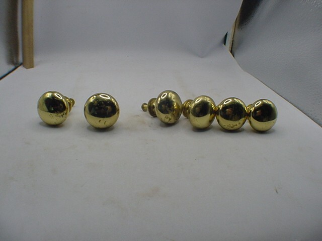 SIX  1" Solid Brass Spun turned knob desk small cabinet pull handle