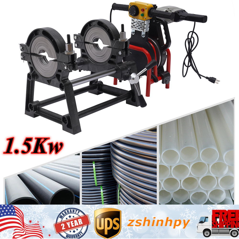 110V Pipe Fusion Welder 2 Clamps 63-200MM Manual PP PE HDPE Pipe Welding Machine
