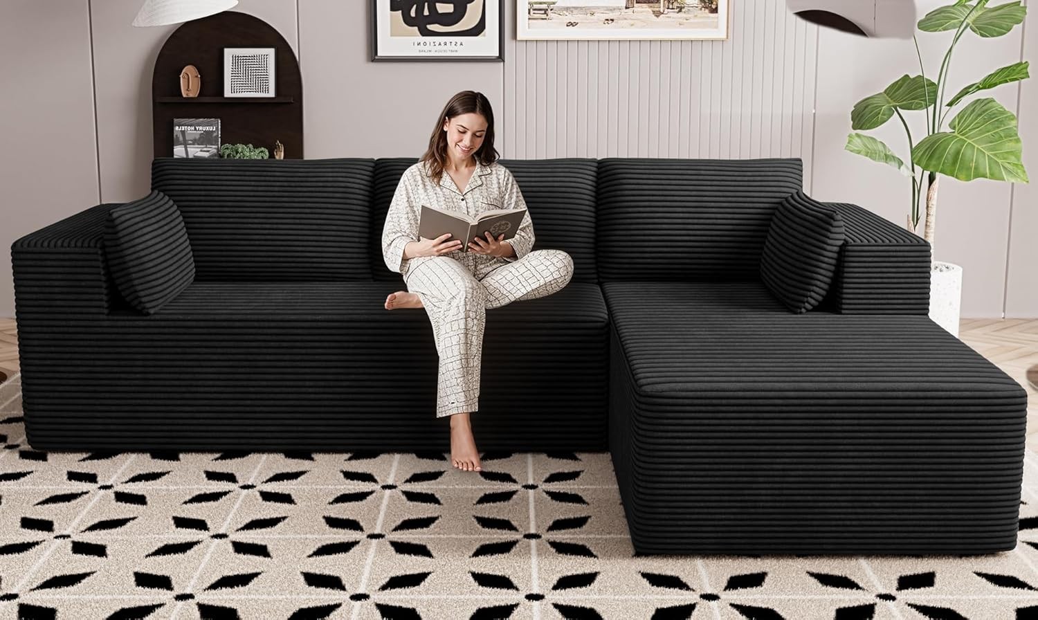 Cloud Sectal Bonel Couches for Living Room, Modular L Shaped Couch