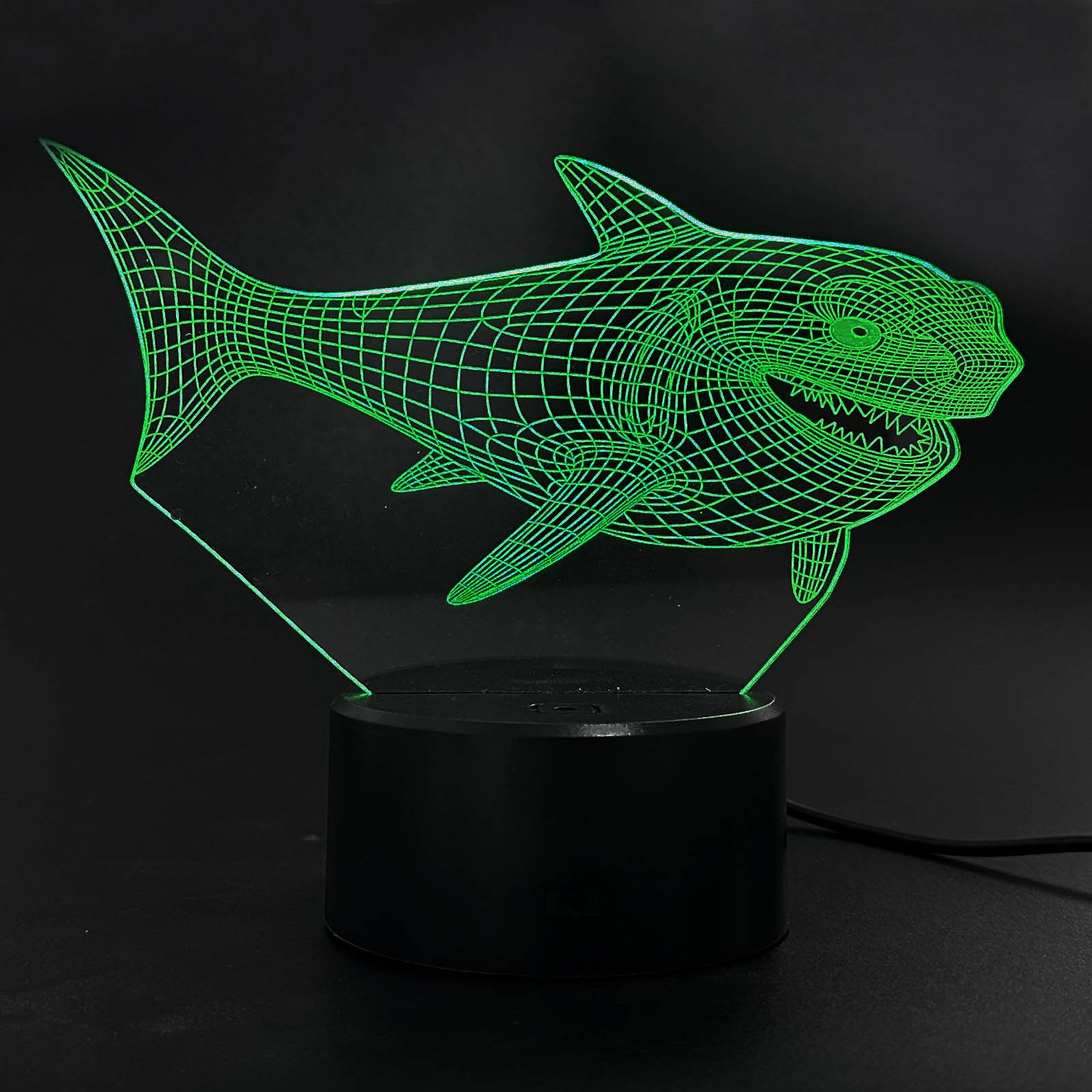 3D Space Rocket Night Light 7-Color Changing LED Table Lamp W/ Remote Control D