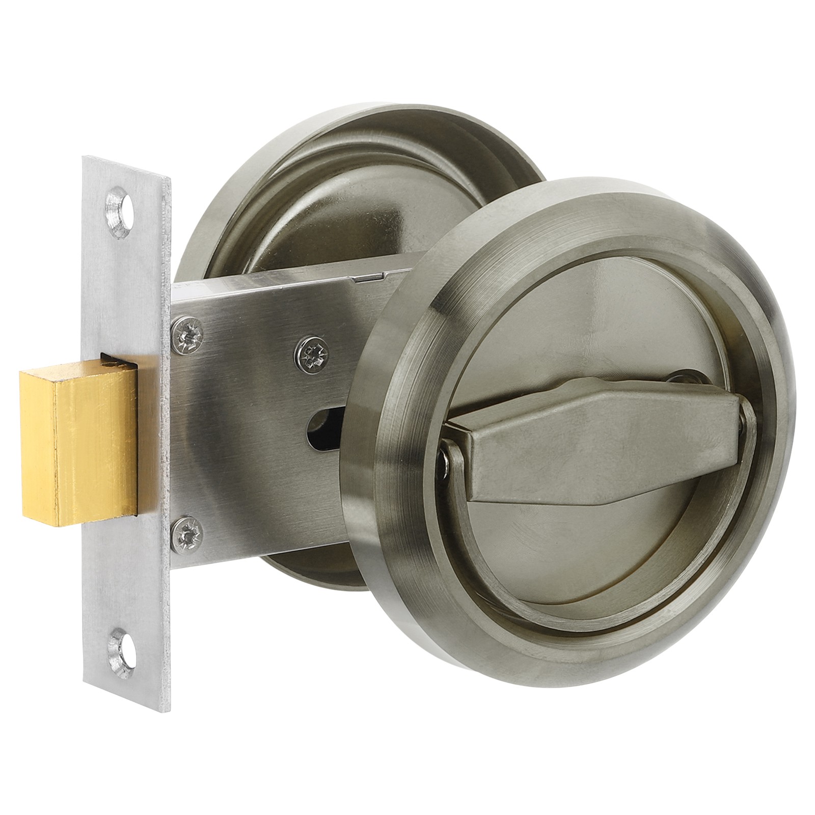Round Recessed Door Lock Stainless Steel Hidden Recessed Cup Door Handle Bronze
