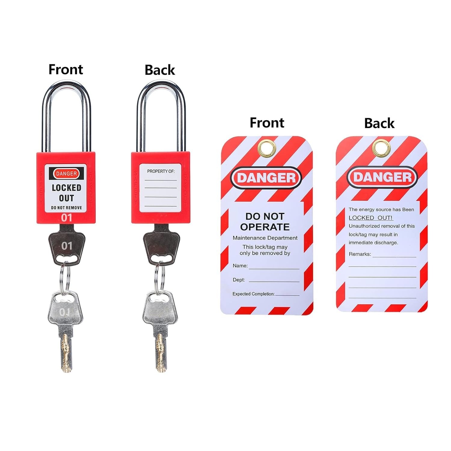 Lockout Tagout Locks, 20pcs Safety Locks Keyed Differently(Come with 1pcs Master