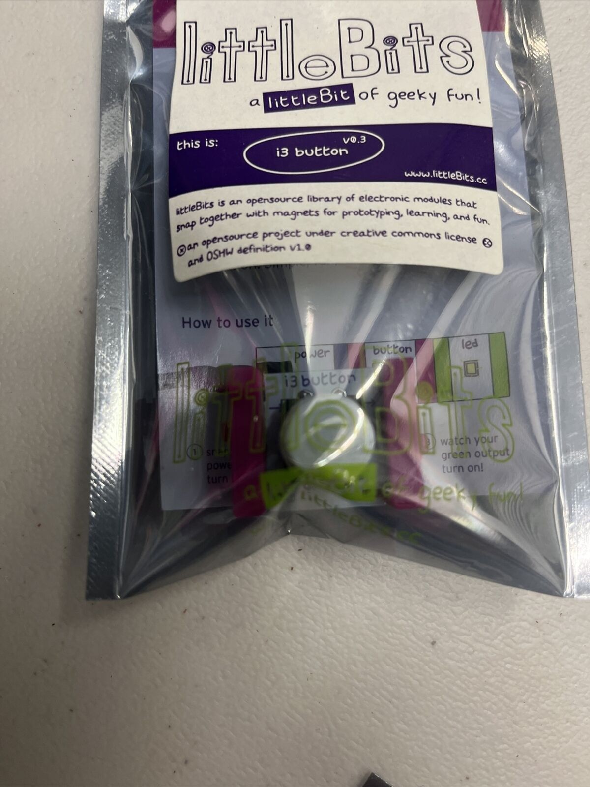 littleBits Electronics Button i3 Button NEW SEALED