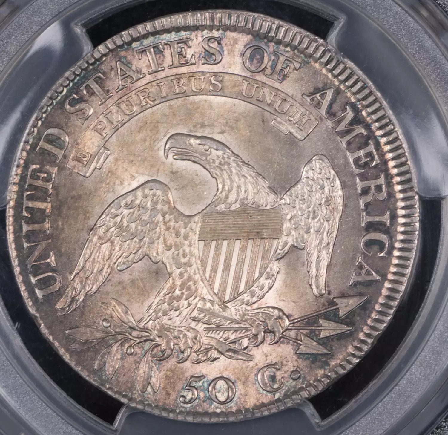 1811 P Capped Bust Half Dollars PCGS MS-61 Small 8 Rainbow Toning