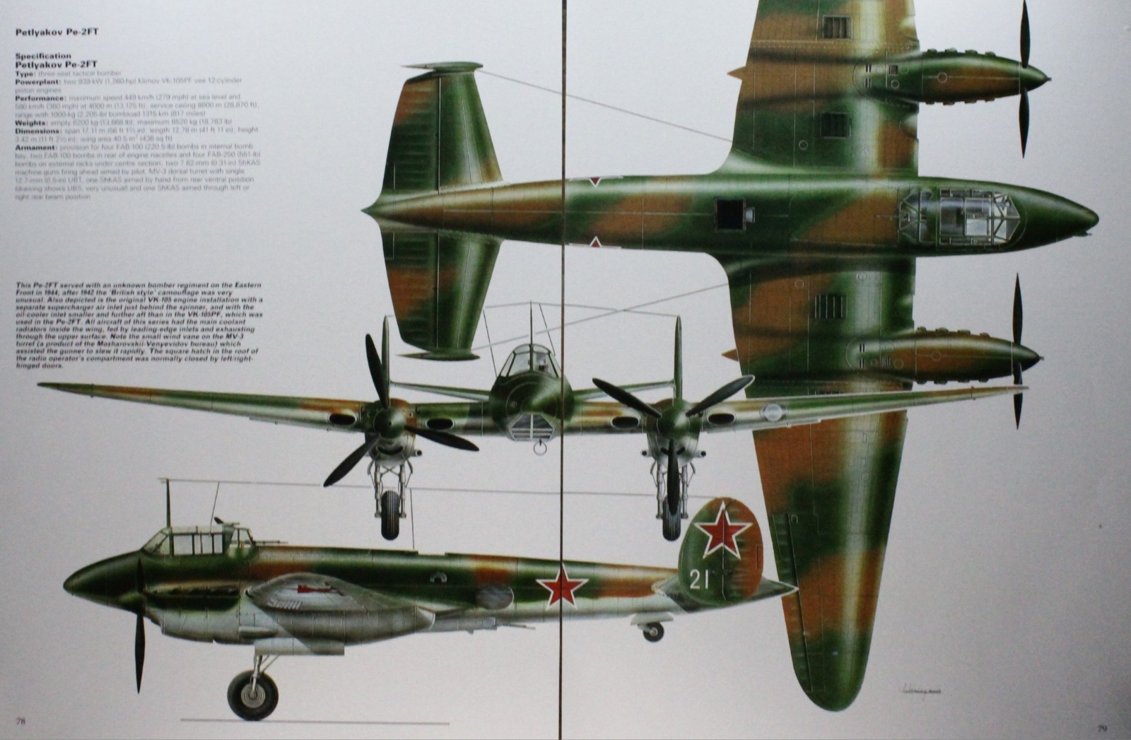 Petlyakov Plane Picture Article Vtg Wall Art Aircraft Sheet Decor Display