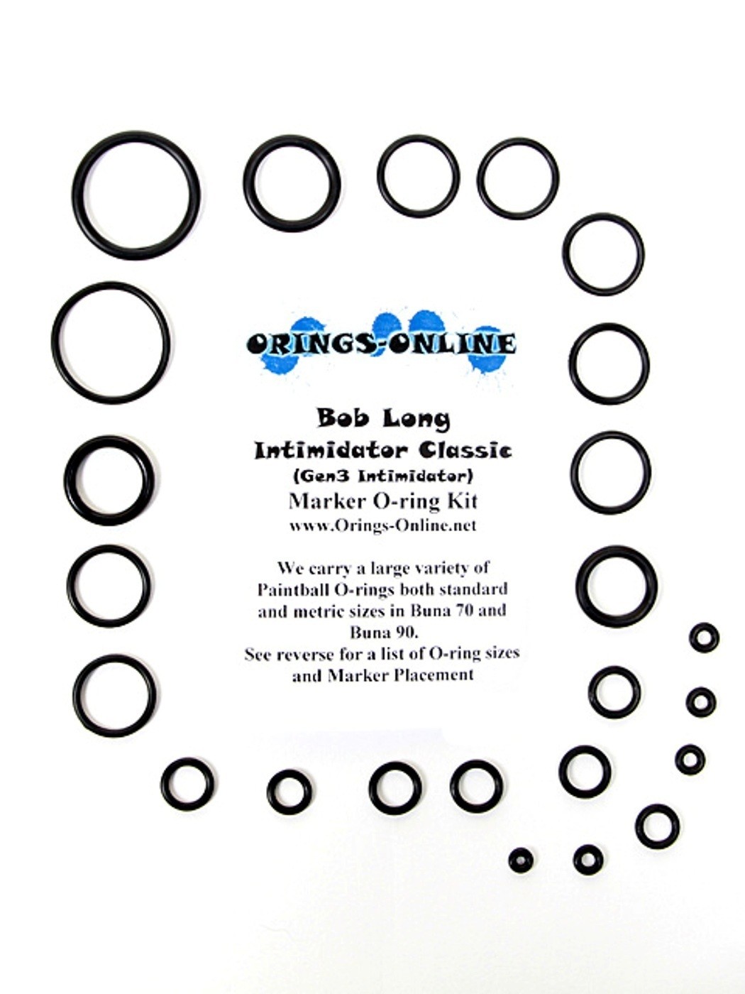 Bob Long Intimidator Classic Paintball O-ring Oring Kit x 4 rebuilds / kits