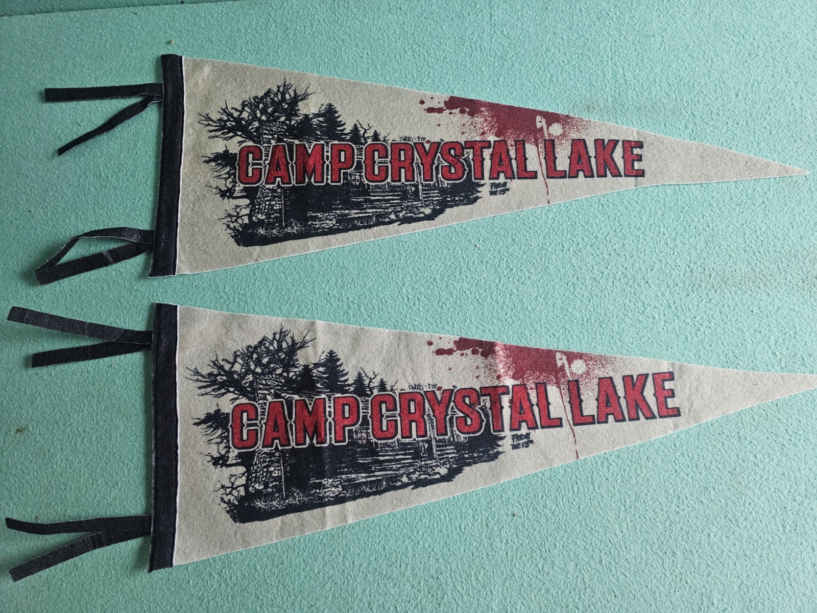 Friday the 13th Camp Crystal Lake Pennant Loot Crate Banner Flag Lot Of 2