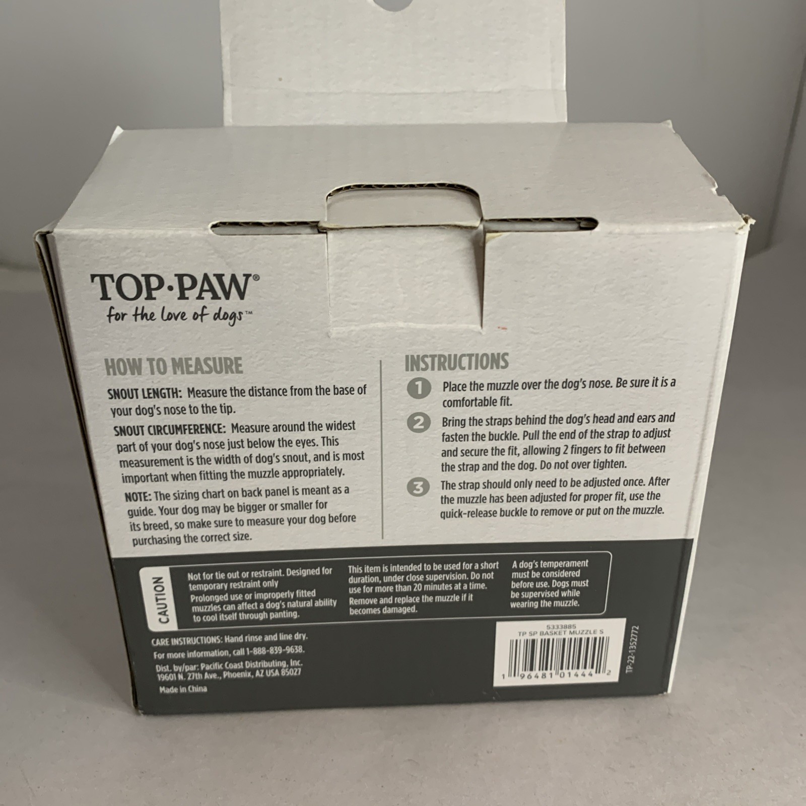 NEW Top Paw Training Adjustable Dog/Canine Basket Muzzle (Small)