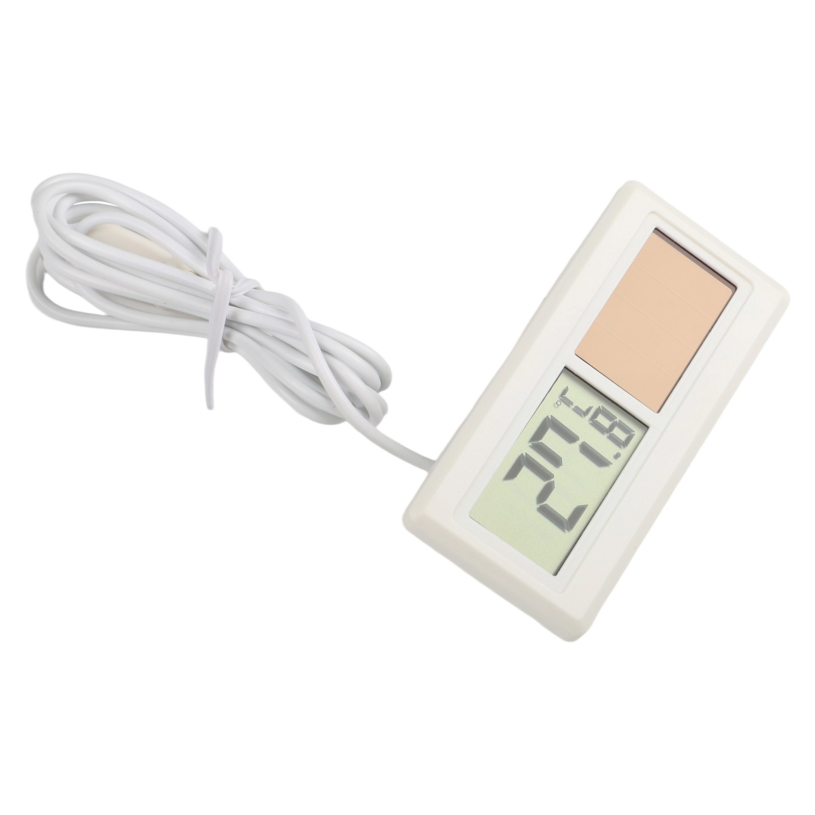 Portable Solar LCD Thermometer Sensor with Waterproof Design and Long Cable