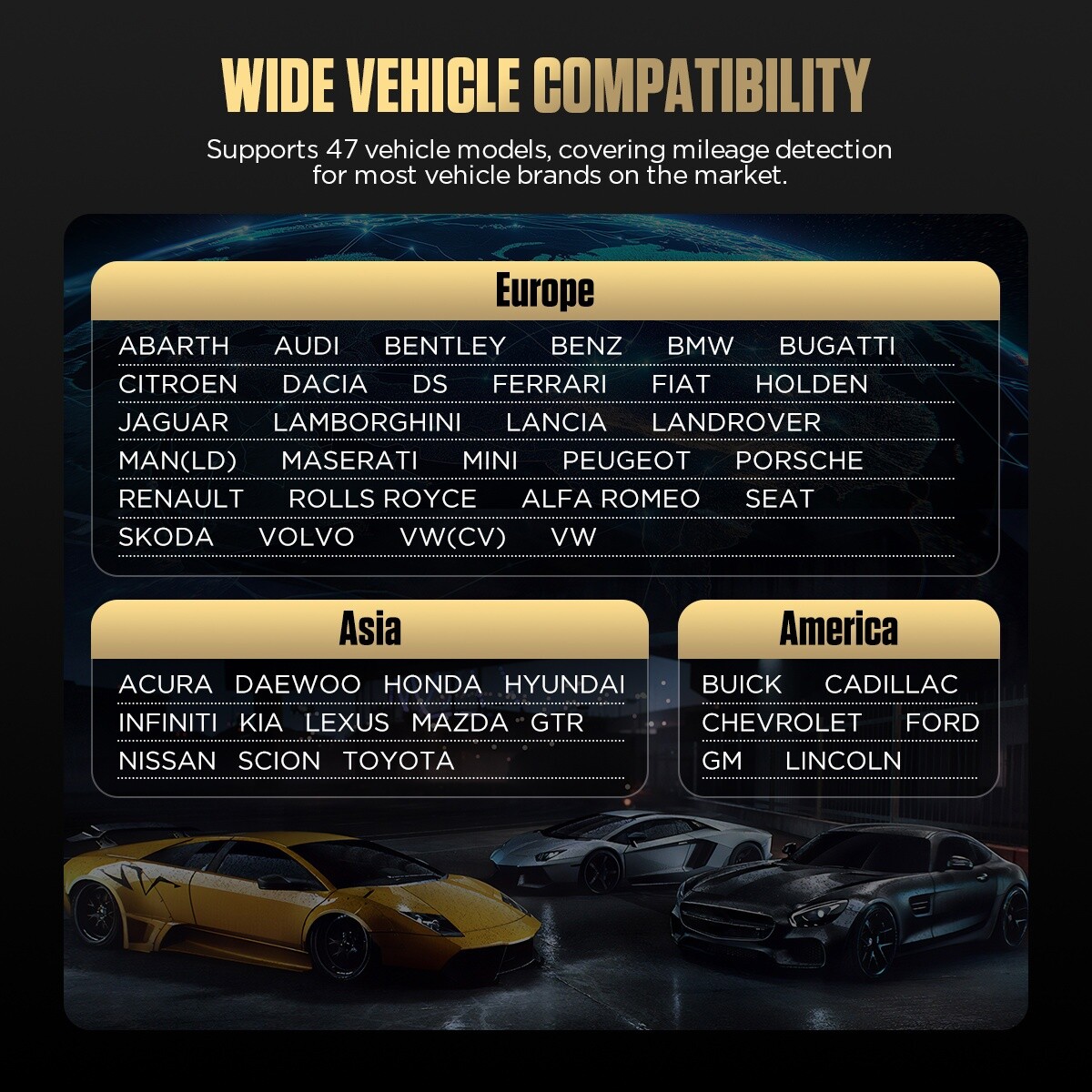 Auto Odometer Mileage OBD2 Diagnostic Scanner Engine Code Reader Battery Tester