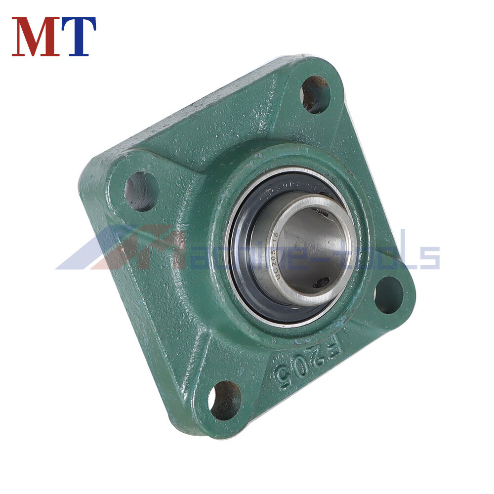 2 Pack UCF205-16 Solid Base Pillow Block Flange Mounted Bearing 1" Bore 4 Bolt