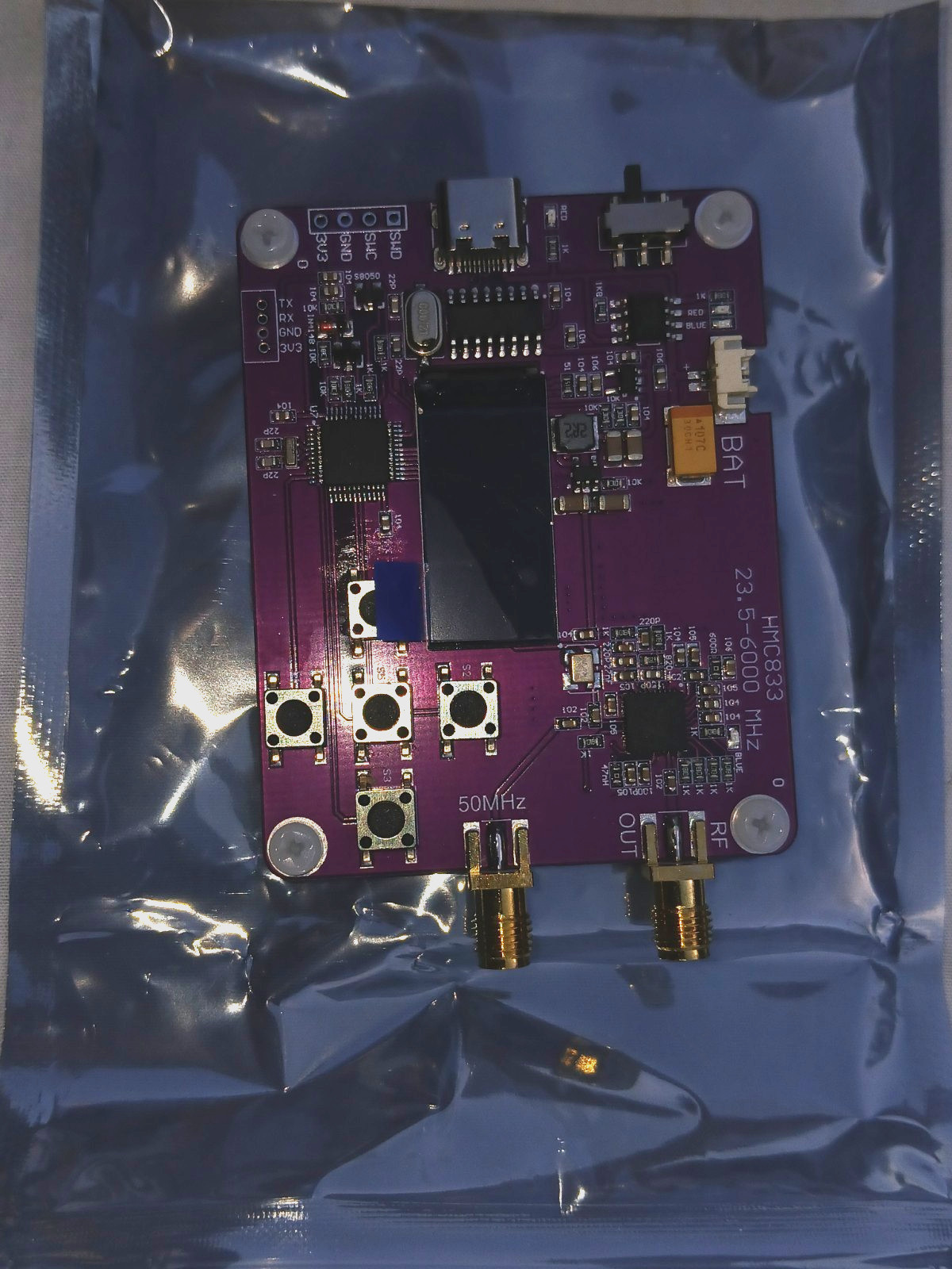 HMC833 RF Signal Generator Source 23.5-6000MHz Sweep Frequency Module USB OLED