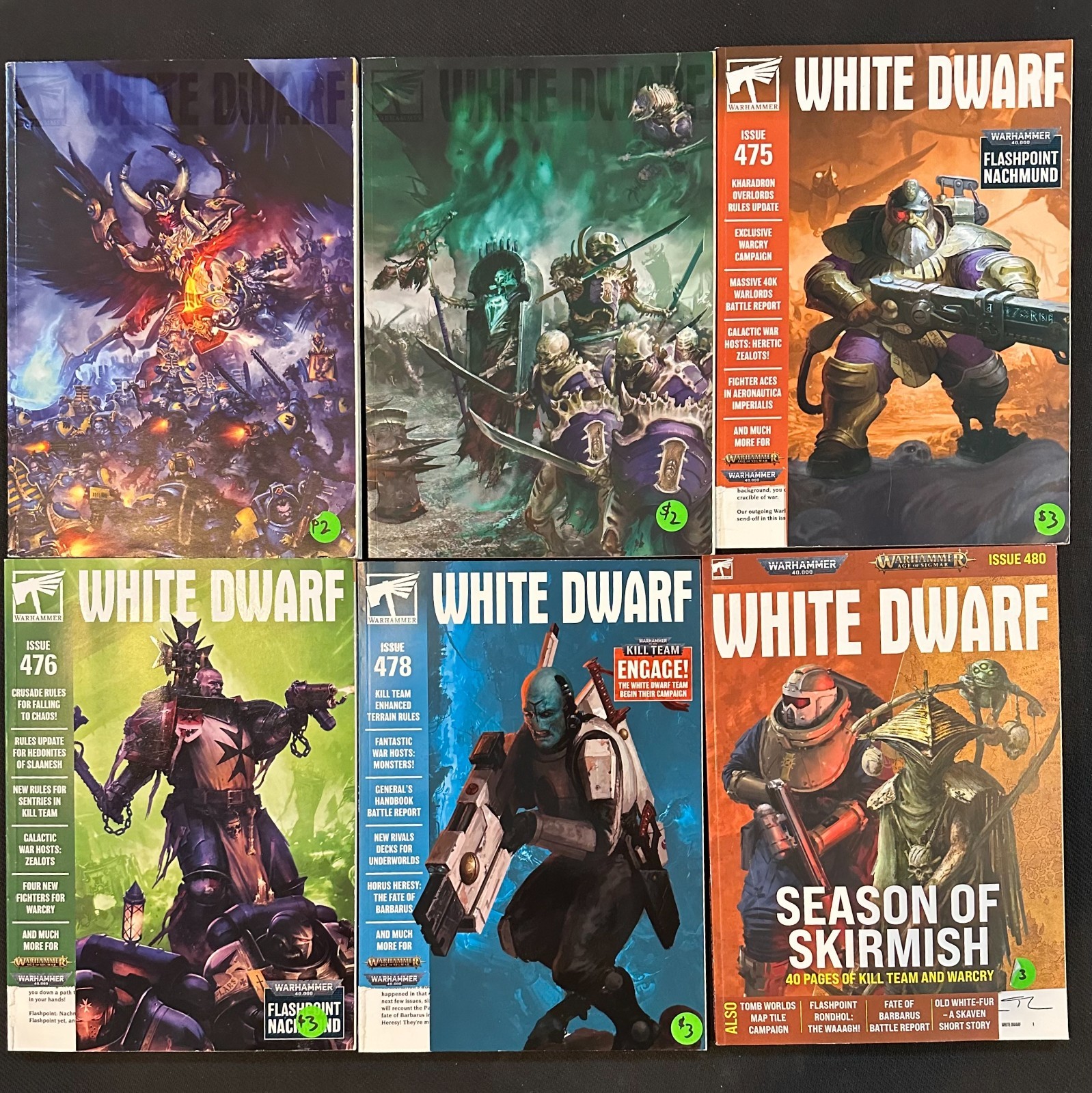 White Dwarf Magazine Lot Of 6 (2020-2022) - 452, 453, 475, 476, 478, 480