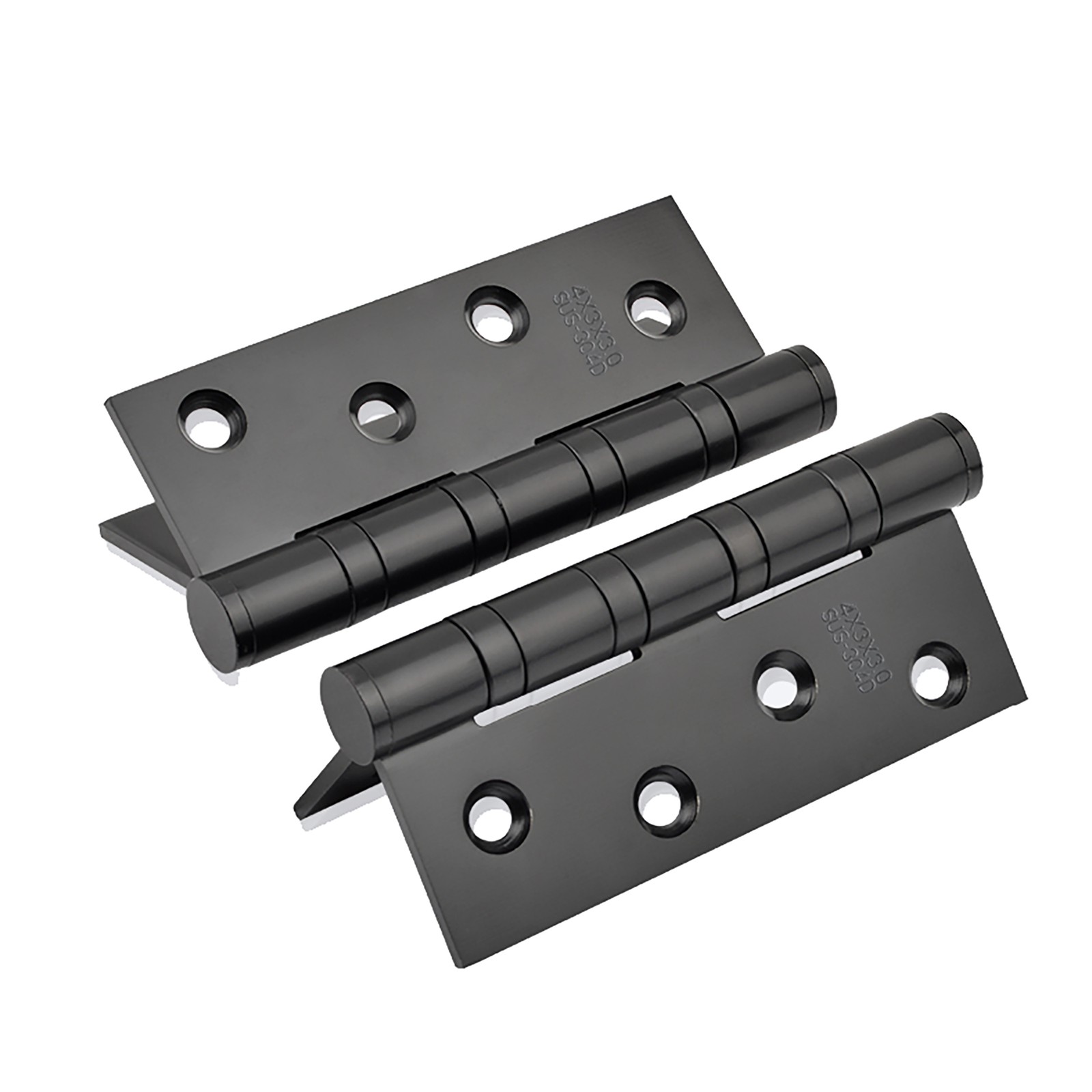 2PK Interior Door Hinge Black, Square, 4X3" Heavy-Duty Mat Hinge Hardware