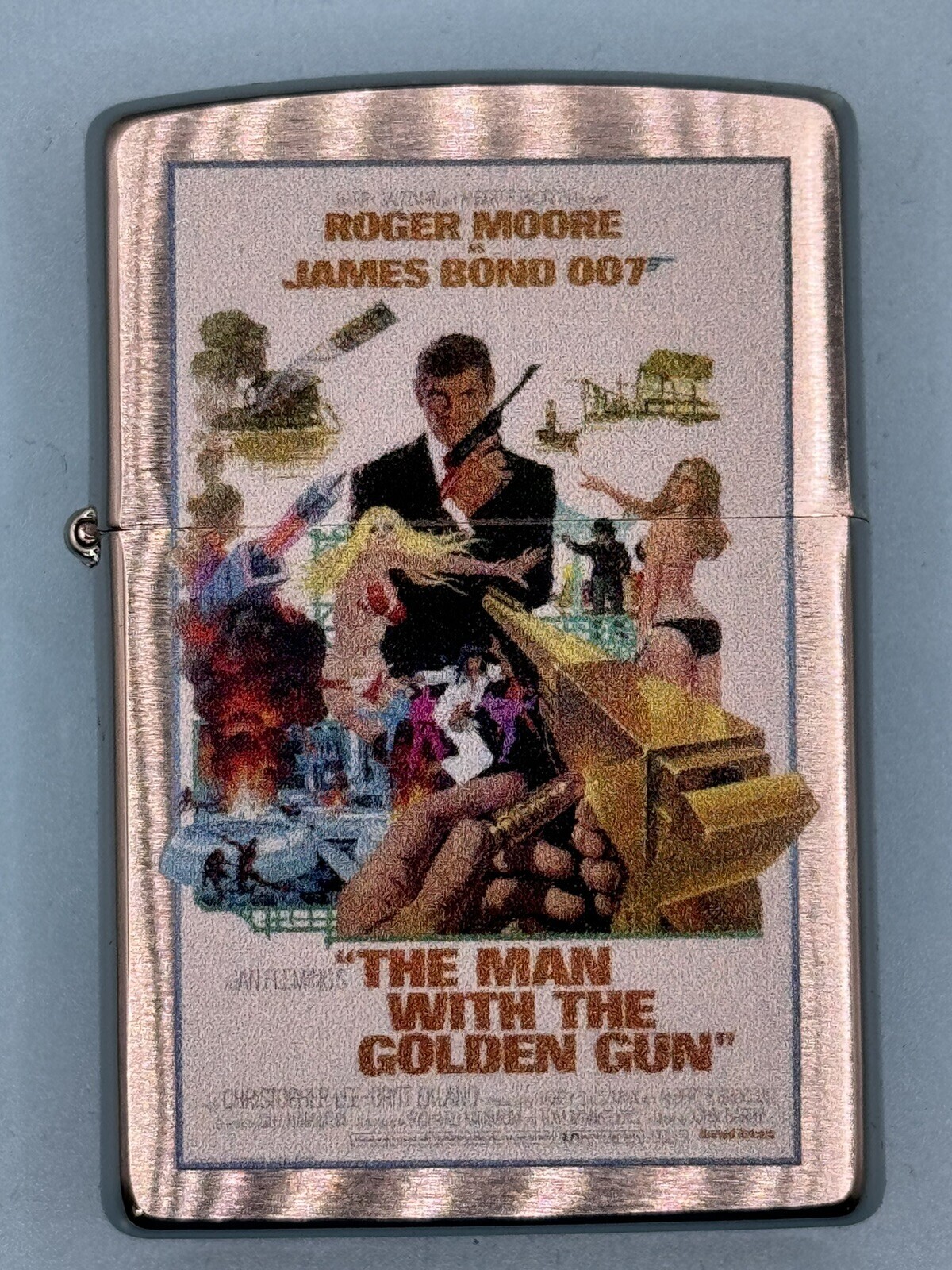 James Bond 007 The Man With The Golden Gun Chrome Zippo Lighter NEW In Box Rare