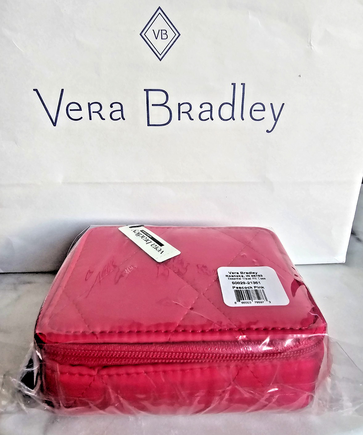Vera Bradley PEACOCK PINK Travel Pill case 7+1 day Ultralight (NWT & Sealed) $39