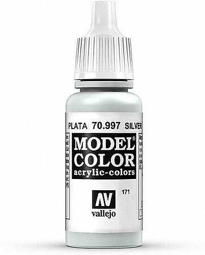 Vallejo Model Color SILVER 17ml - Hobby and Model Acrylic Paint - #70997