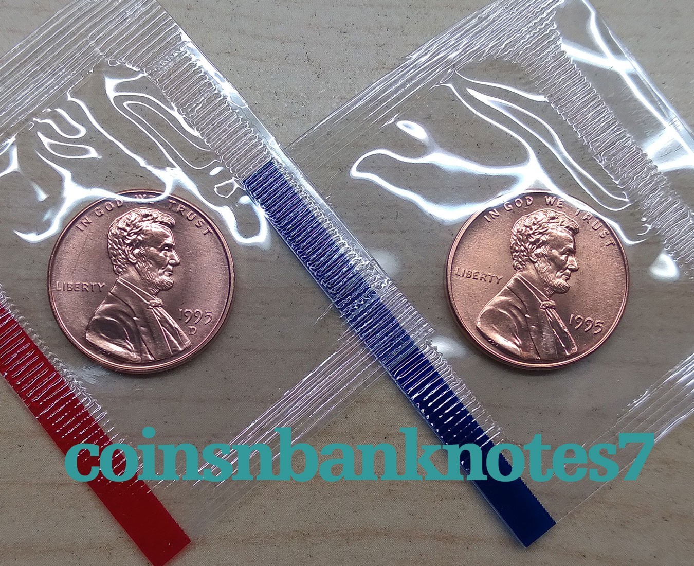 1995-D & P Lincoln Cent BU Set