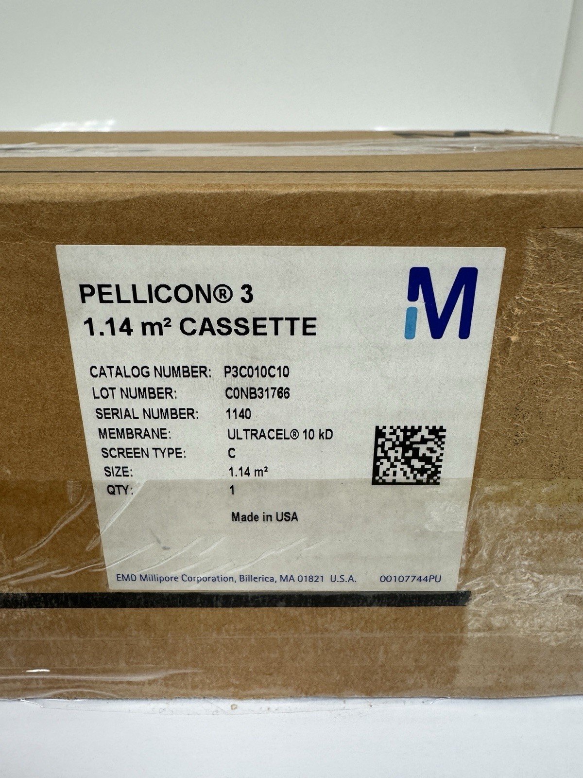 Pellicon P3C010C10 Millipore Cassette with Ultracel Membrane 1.14 m2 TFF