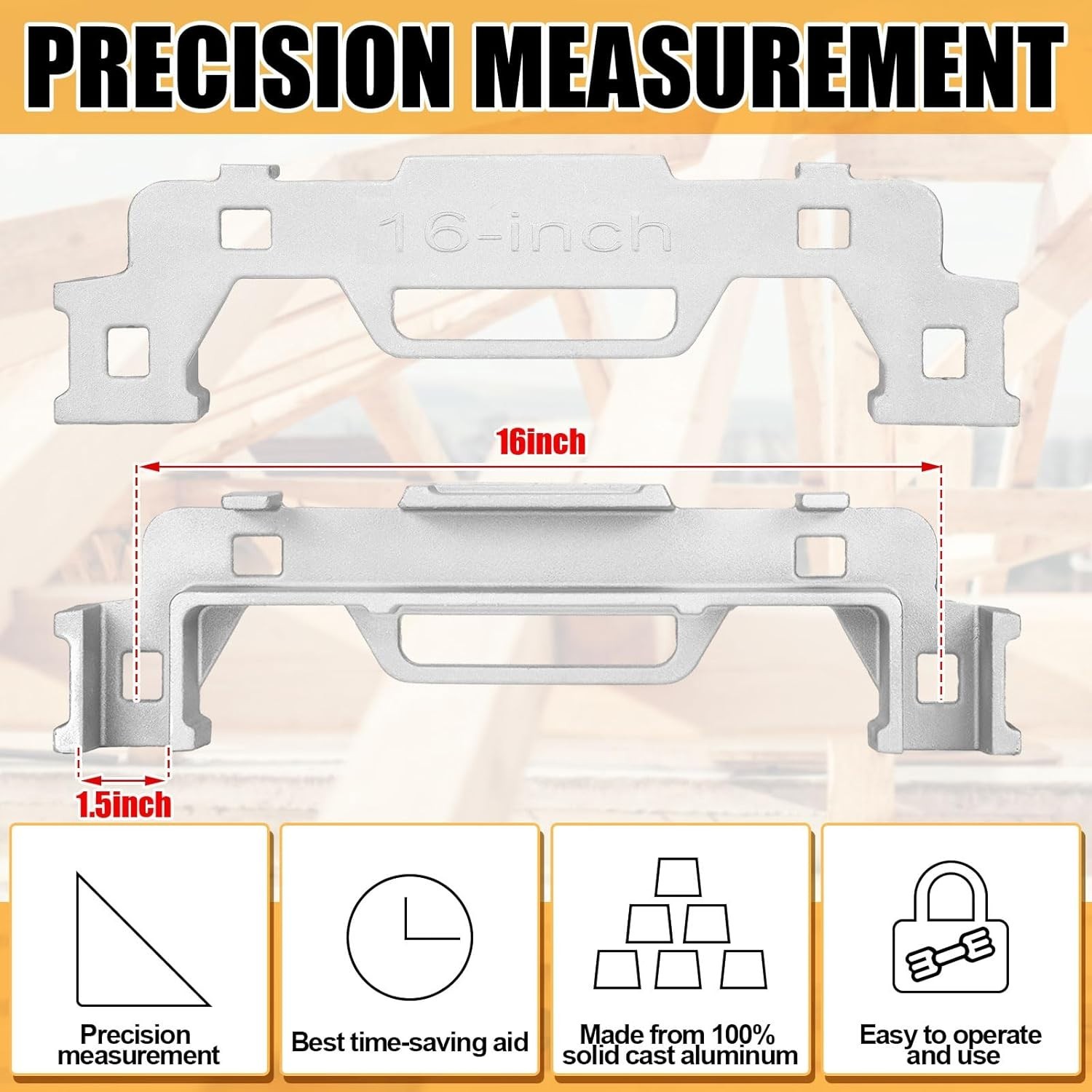 2Pc 16 Framing Tools Stud Layout Jig Cast Aluminum Spacing Guide