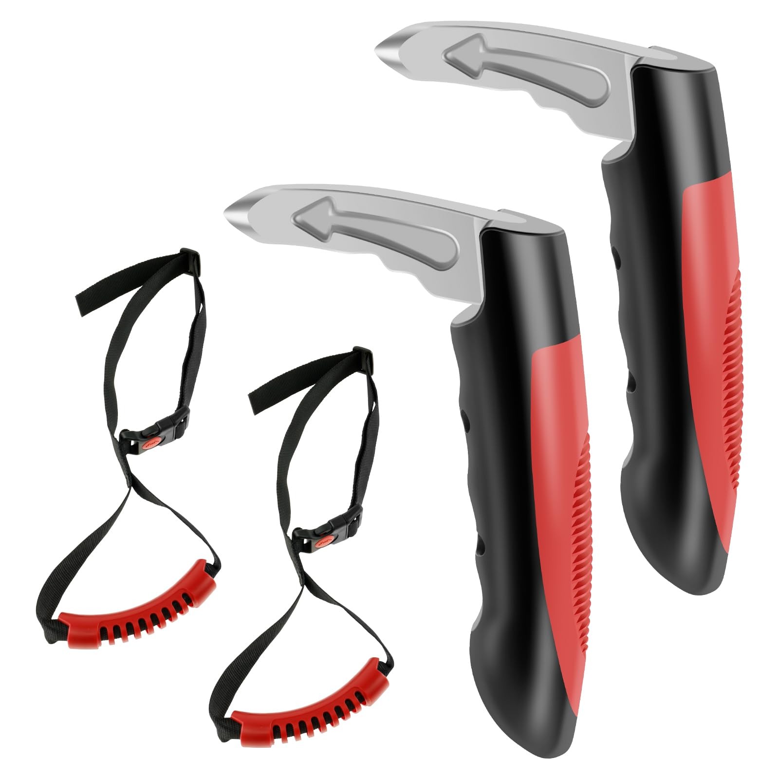 HGQiviut Car Door Handle for Elderly, 2 Pack Red-2 & Strap