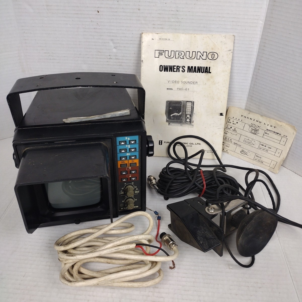 Furuno FMV-61 Marine Video Sounder Fish Finder Display W/Transducer, Power Cord