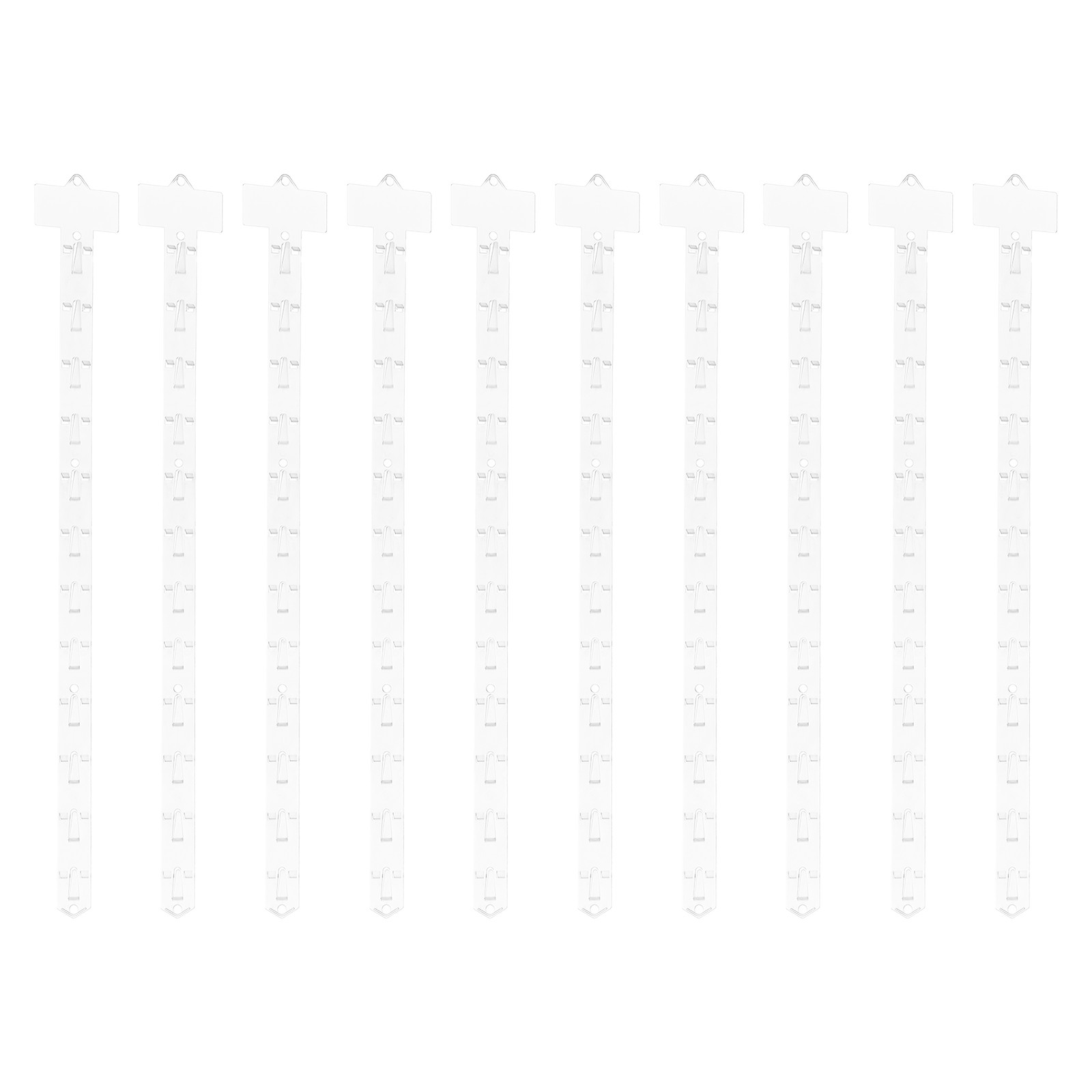 10Pcs Hanging Merchandise Strips, 24.8" Display Rack Stand, Translucent