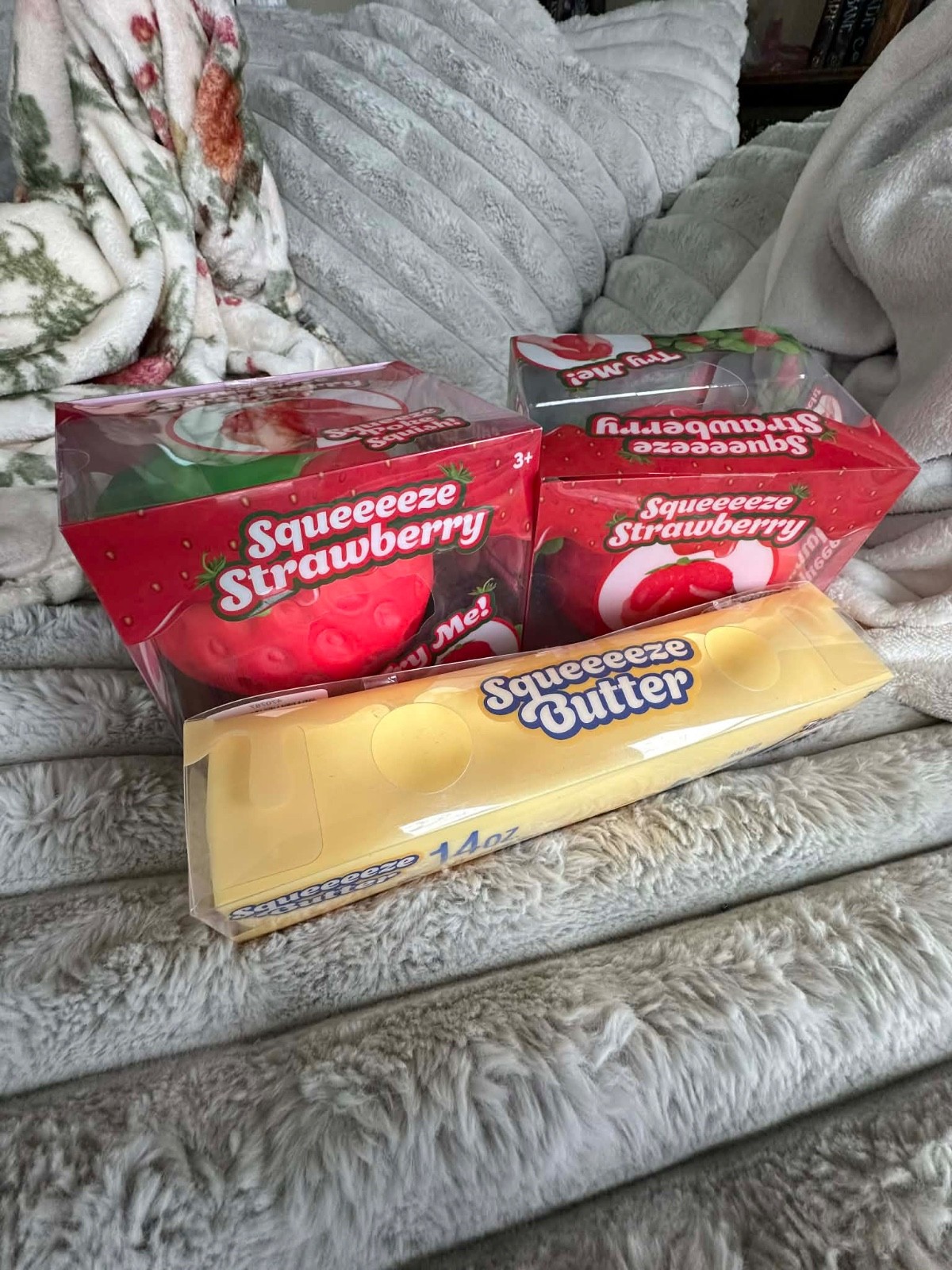 Sunny Days Strawberry/Butter Squeeezy Viral Squishy Toy *EACH SOLD SEPARATELY*