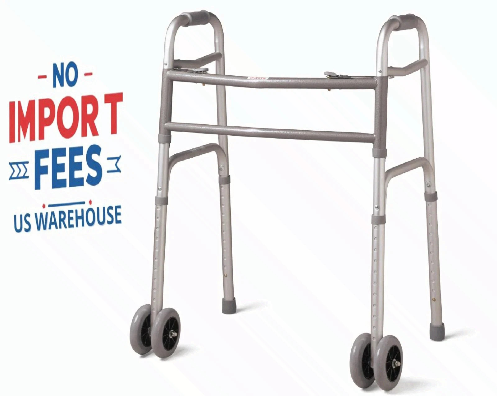 Medline Bariatric Wheeled Walker 500 lb Capacity Extra Wide Heavy Duty Folding