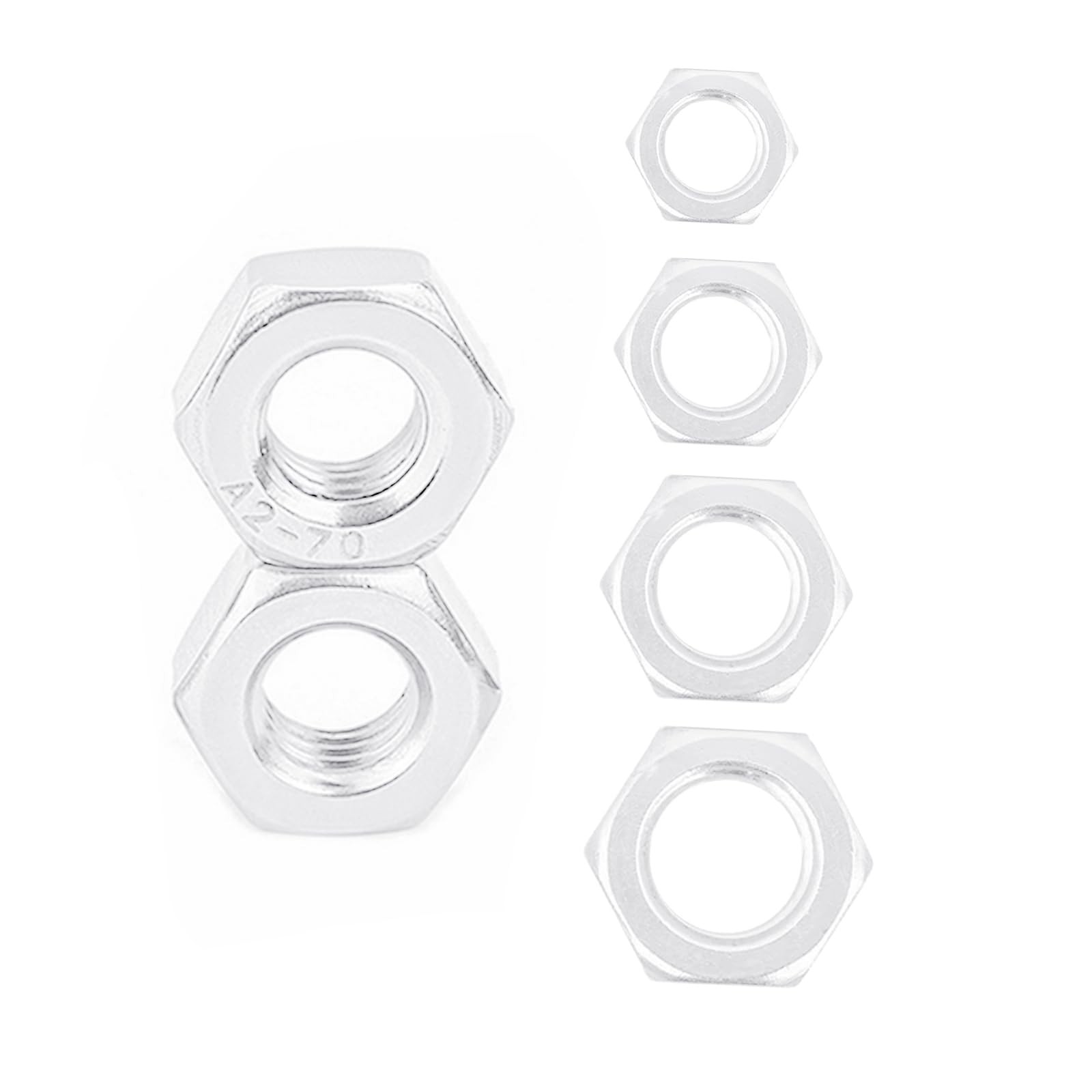 100 PCS White Hex Nuts, 6-32 SAE, 18-8 304 Stainless Steel, Home Hardware