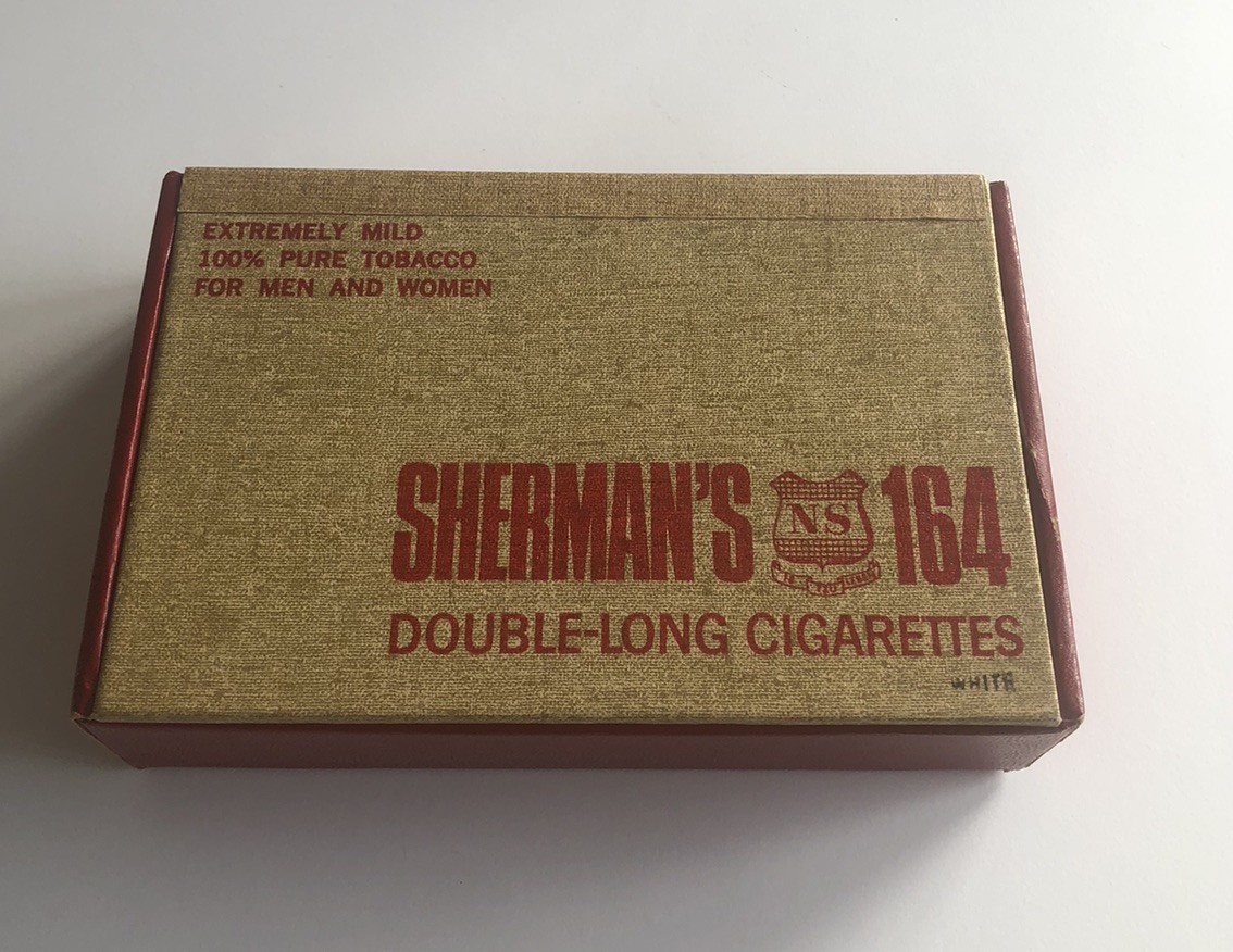 Sherman's 164 Double Long Cigarettes Vintage Tobacco Empty Cigarette Box MG