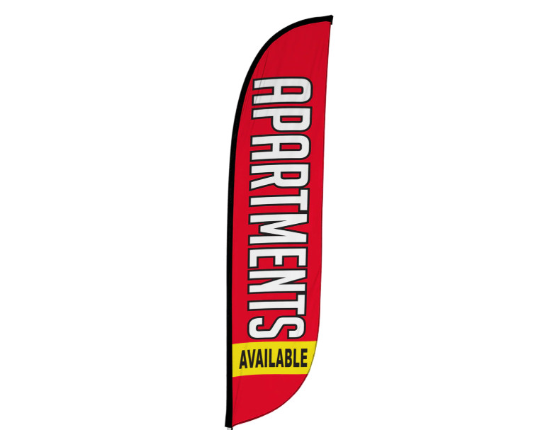 Apartments Available Red Windless Feather Flag Advertising Kit--Free Shipping!!