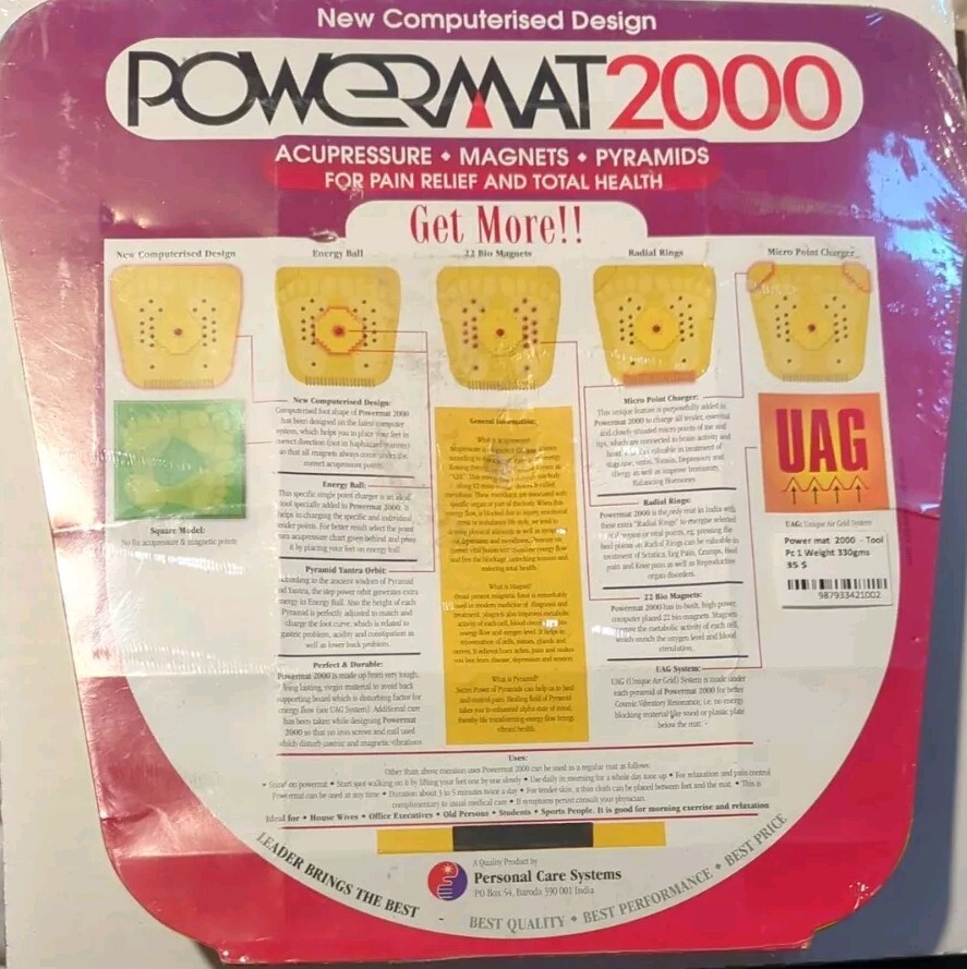 Orthopaedics Powermat 2000 Accupressure Magnet Pyramids SEALED free shpg
